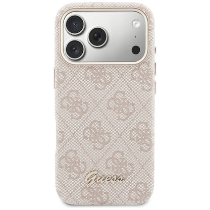 MagSafe-deksel for Apple iPhone 17 Pro Max, Guess, 4G Script Logo, Rosa