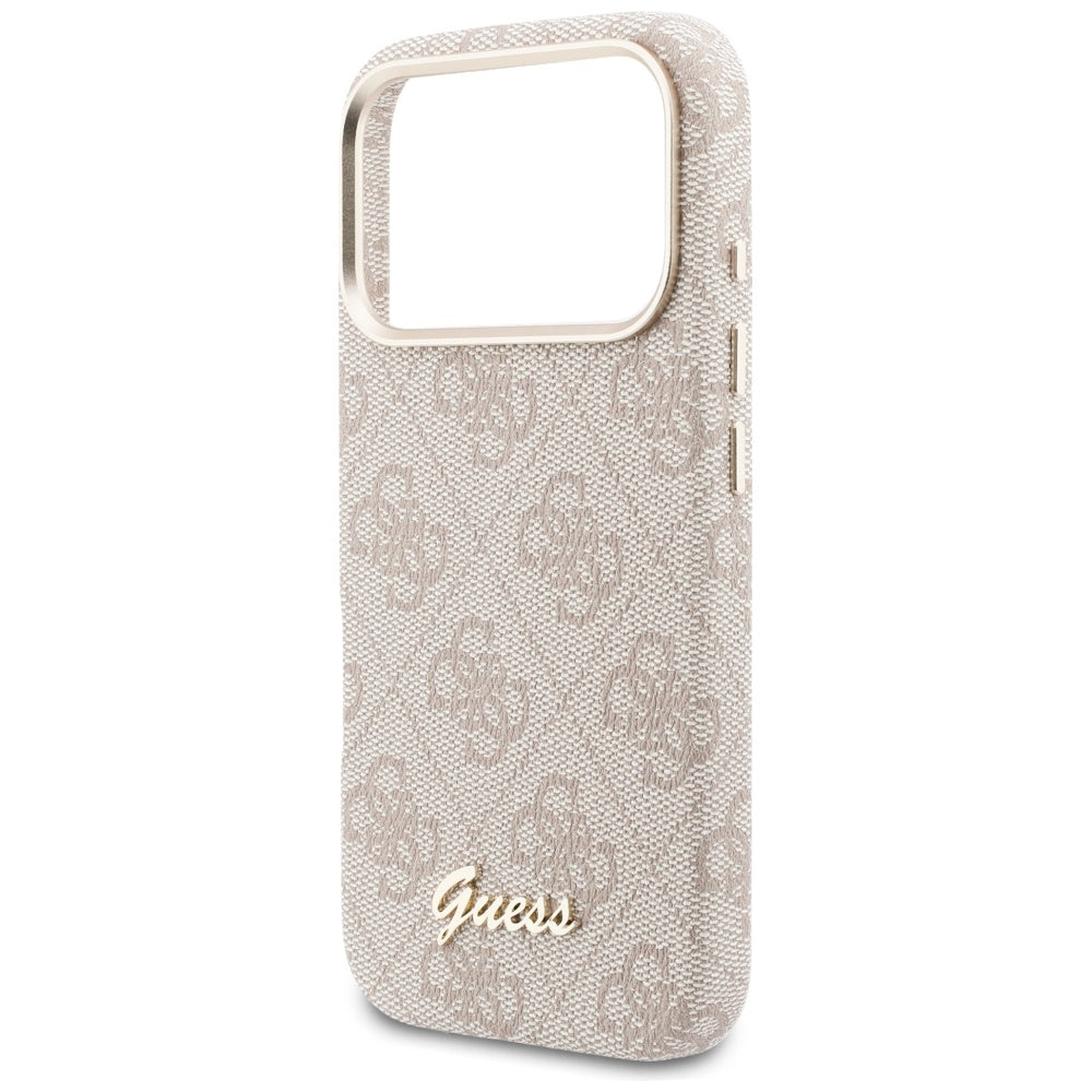 MagSafe-deksel for Apple iPhone 17 Pro Max, Guess, 4G Script Logo, Rosa