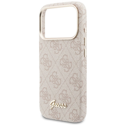 MagSafe-deksel for Apple iPhone 17 Pro Max, Guess, 4G Script Logo, Rosa