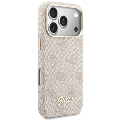 MagSafe-deksel for Apple iPhone 17 Pro Max, Guess, 4G Script Logo, Rosa