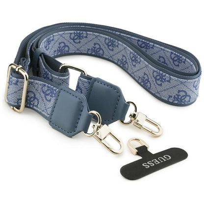 MagSafe-deksel for Apple iPhone 17 Pro Max, Guess, 4G Strass Logo with Big Strap, Blå
