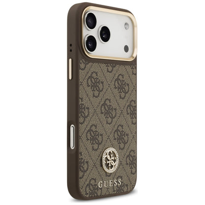 MagSafe deksel for Apple iPhone 17 Pro Max, Guess, 4G Strass Logo with Big Strap, Brun