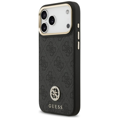 MagSafe deksel for Apple iPhone 17 Pro Max, Guess, 4G Strass Logo with Big Strap, Svart