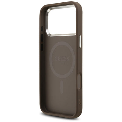 MagSafe-deksel for Apple iPhone 17 Pro Max, Guess, 4G Triangle Logo, Brun