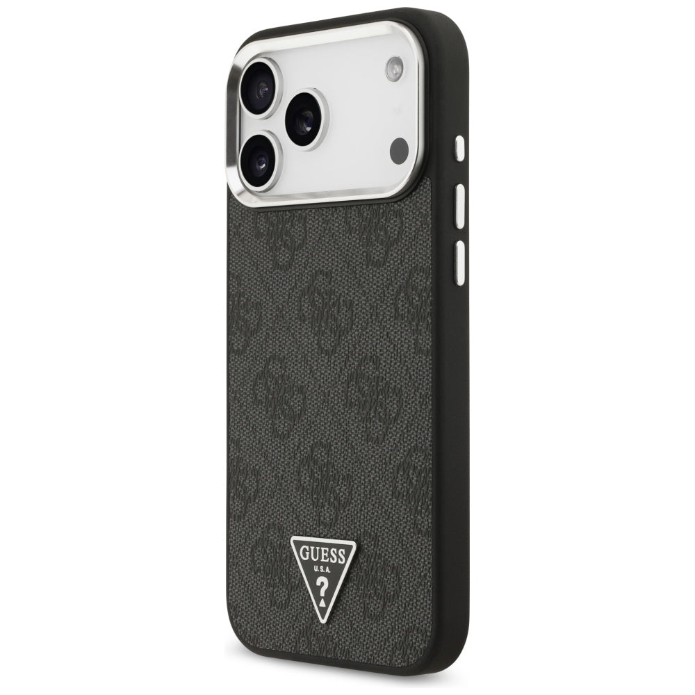 MagSafe-deksel for Apple iPhone 17 Pro Max, Guess, 4G Triangle Logo, Svart Sølv