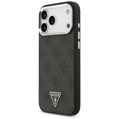 MagSafe-deksel for Apple iPhone 17 Pro Max, Guess, 4G Triangle Logo, Svart Sølv