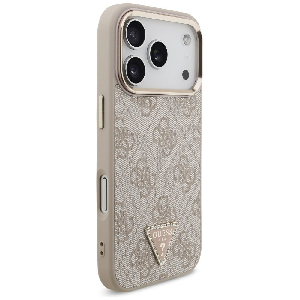 MagSafe deksel for Apple iPhone 17 Pro Max, Guess, 4G Triangle Logo, Rosa Gull
