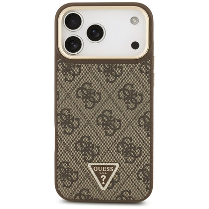 MagSafe-deksel for Apple iPhone 17 Pro Max, Guess, 4G Triangle Logo with Big Strap, Brun
