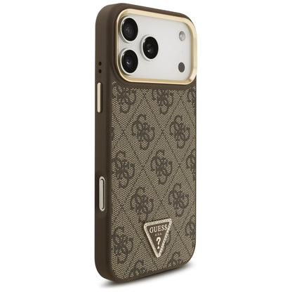 MagSafe-deksel for Apple iPhone 17 Pro Max, Guess, 4G Triangle Logo with Big Strap, Brun