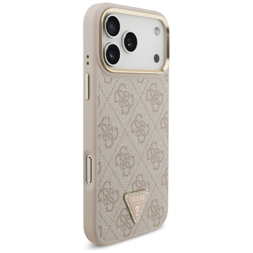 MagSafe-deksel for Apple iPhone 17 Pro Max, Guess, 4G Triangle Logo with Big Strap, Rosa