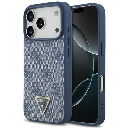 MagSafe-deksel for Apple iPhone 17 Pro Max, Guess, 4G Triangle Strass, Blå