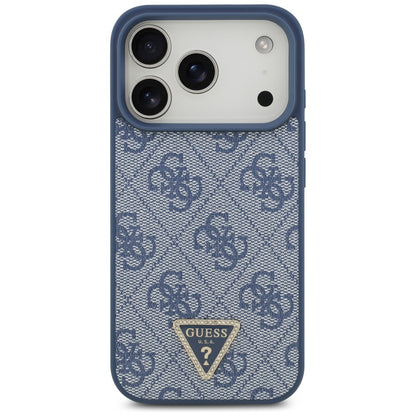 MagSafe-deksel for Apple iPhone 17 Pro Max, Guess, 4G Triangle Strass, Blå