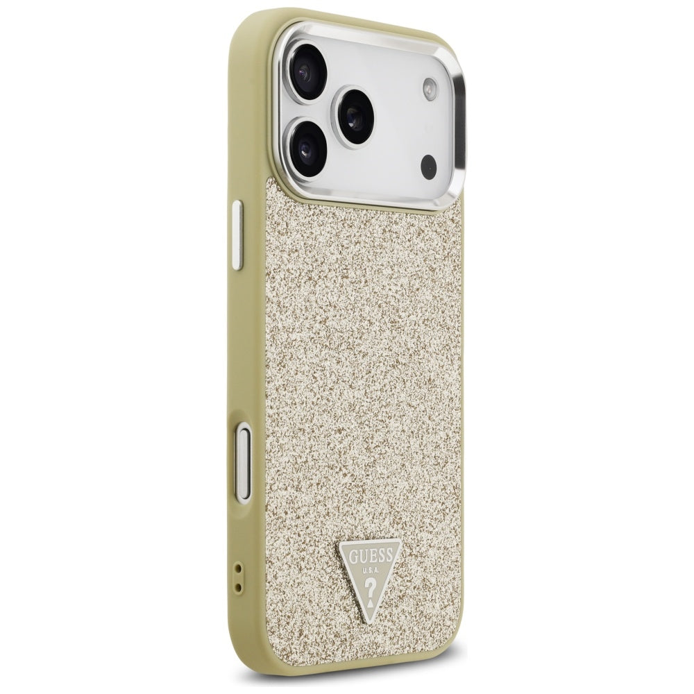 MagSafe-deksel for Apple iPhone 17 Pro Max, Guess, Glitter Triangle Logo, Gull