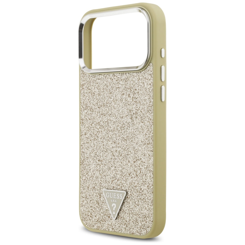MagSafe-deksel for Apple iPhone 17 Pro Max, Guess, Glitter Triangle Logo, Gull
