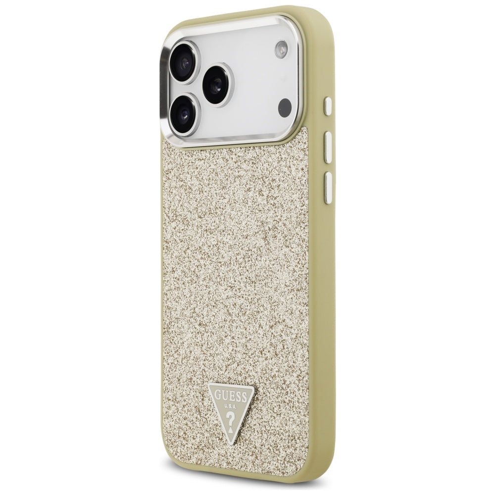 MagSafe-deksel for Apple iPhone 17 Pro Max, Guess, Glitter Triangle Logo, Gull