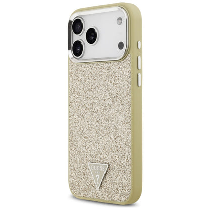 MagSafe-deksel for Apple iPhone 17 Pro Max, Guess, Glitter Triangle Logo, Gull