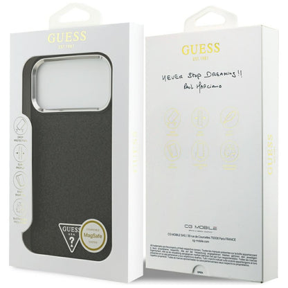 MagSafe-deksel for Apple iPhone 17 Pro Max, Guess, Glitter Triangle Logo, Svart