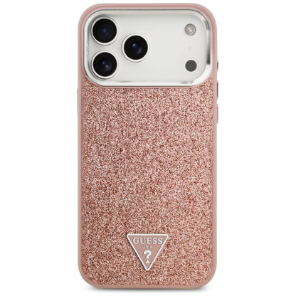 MagSafe-deksel for Apple iPhone 17 Pro Max, Guess, Glitter Triangle Logo, Rosa