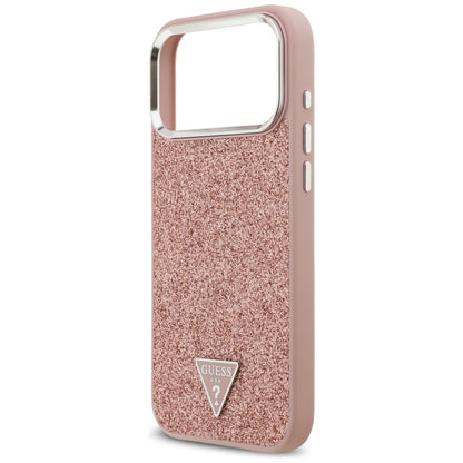 MagSafe-deksel for Apple iPhone 17 Pro Max, Guess, Glitter Triangle Logo, Rosa