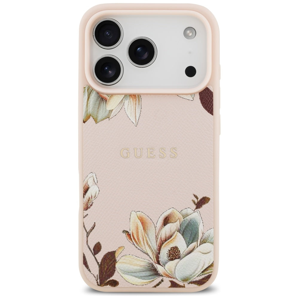 MagSafe-deksel for Apple iPhone 17 Pro Max, Guess, Grained Flowers, Rosa