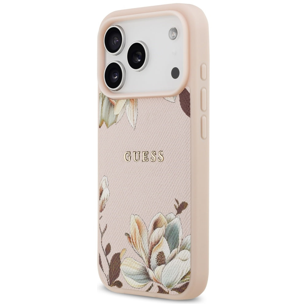 MagSafe-deksel for Apple iPhone 17 Pro Max, Guess, Grained Flowers, Rosa