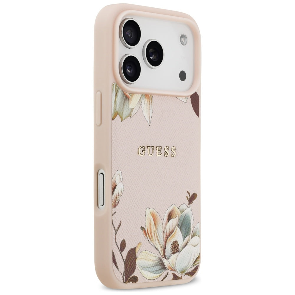 MagSafe-deksel for Apple iPhone 17 Pro Max, Guess, Grained Flowers, Rosa