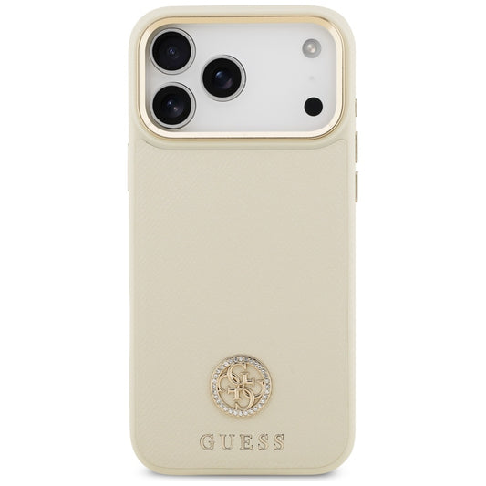 MagSafe-deksel for Apple iPhone 17 Pro Max, Guess, Grained Strass Logo, Beige