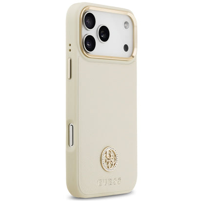MagSafe-deksel for Apple iPhone 17 Pro Max, Guess, Grained Strass Logo, Beige