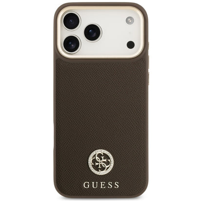 MagSafe-deksel for Apple iPhone 17 Pro Max, Guess, Grained Strass Logo, Brun