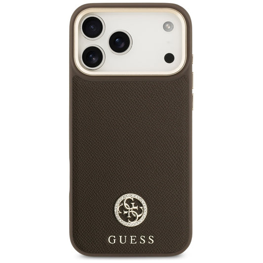 MagSafe-deksel for Apple iPhone 17 Pro Max, Guess, Grained Strass Logo, Brun