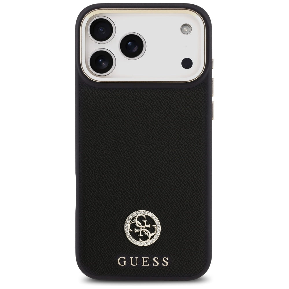 MagSafe-deksel for Apple iPhone 17 Pro Max, Guess, Grained Strass Logo, Svart