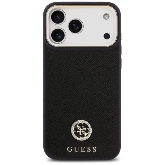 MagSafe-deksel for Apple iPhone 17 Pro Max, Guess, Grained Strass Logo, Svart