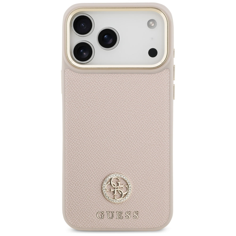 MagSafe-deksel for Apple iPhone 17 Pro Max, Guess, Grained Strass Logo, Rosa