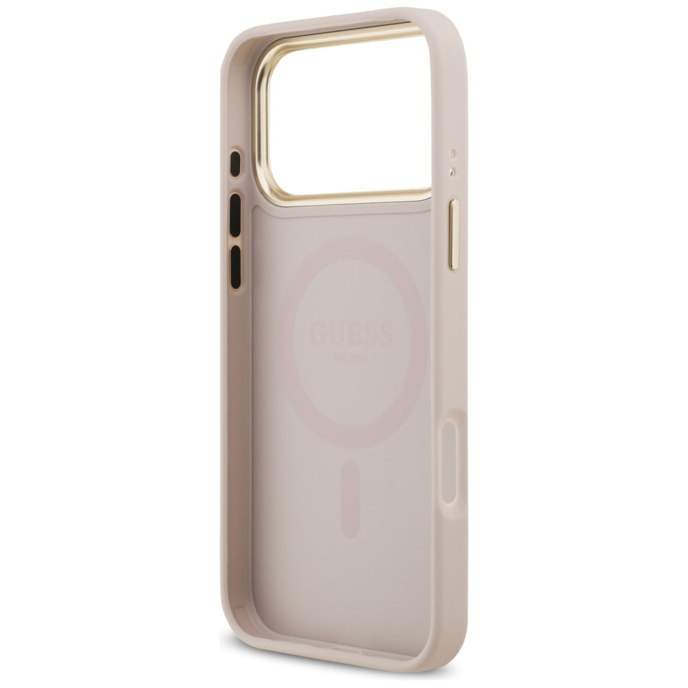 MagSafe-deksel for Apple iPhone 17 Pro Max, Guess, Grained Strass Logo, Rosa