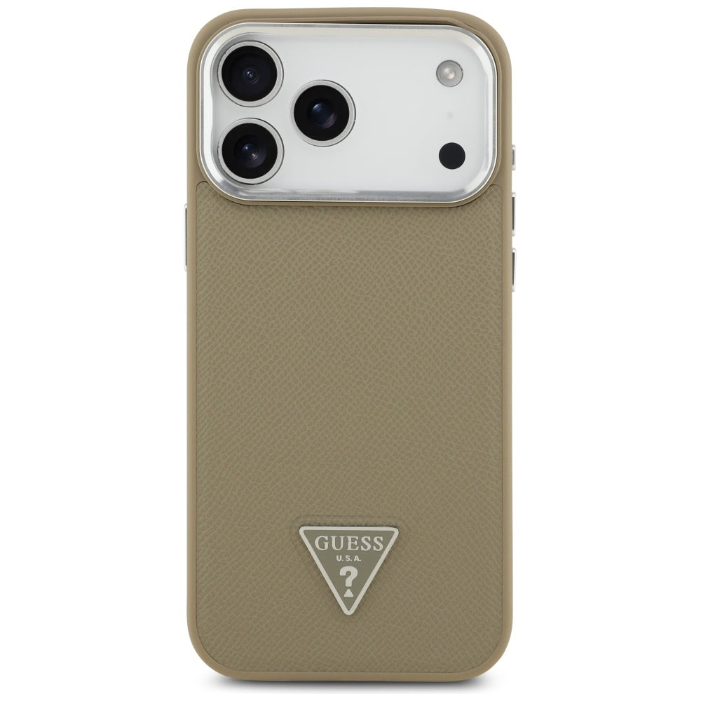 MagSafe-deksel for Apple iPhone 17 Pro Max, Guess, Grained Triangle Logo, Brun