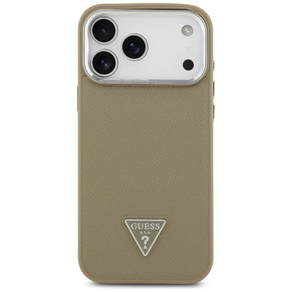 MagSafe-deksel for Apple iPhone 17 Pro Max, Guess, Grained Triangle Logo, Brun