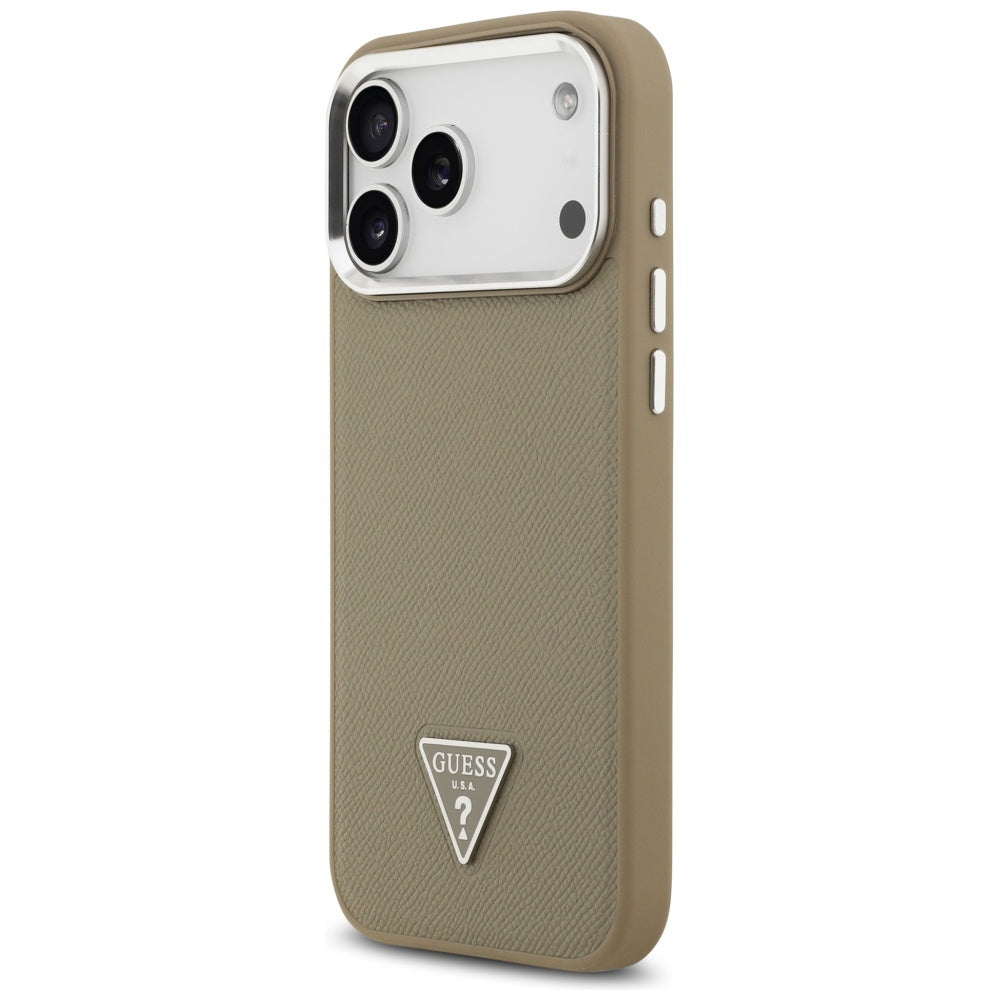 MagSafe-deksel for Apple iPhone 17 Pro Max, Guess, Grained Triangle Logo, Brun
