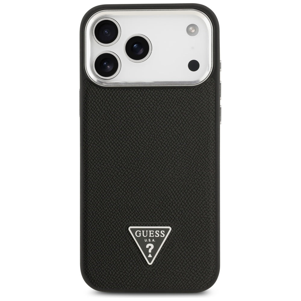 MagSafe-deksel for Apple iPhone 17 Pro Max, Guess, Grained Triangle Logo, Svart