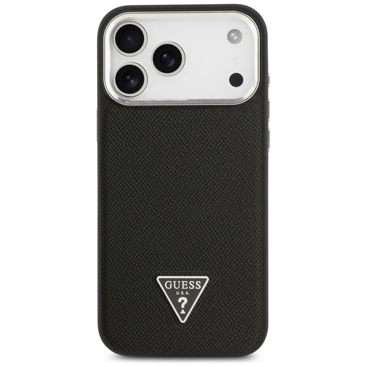 MagSafe-deksel for Apple iPhone 17 Pro Max, Guess, Grained Triangle Logo, Svart
