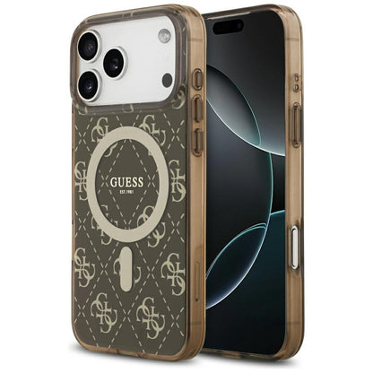 MagSafe-deksel for Apple iPhone 17 Pro Max, Guess, IML 4G Background, Brun