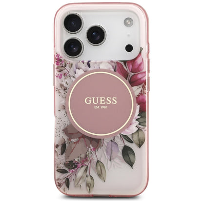 MagSafe-deksel for Apple iPhone 17 Pro Max, Guess, IML Flower & Tonal Circle, Rosa