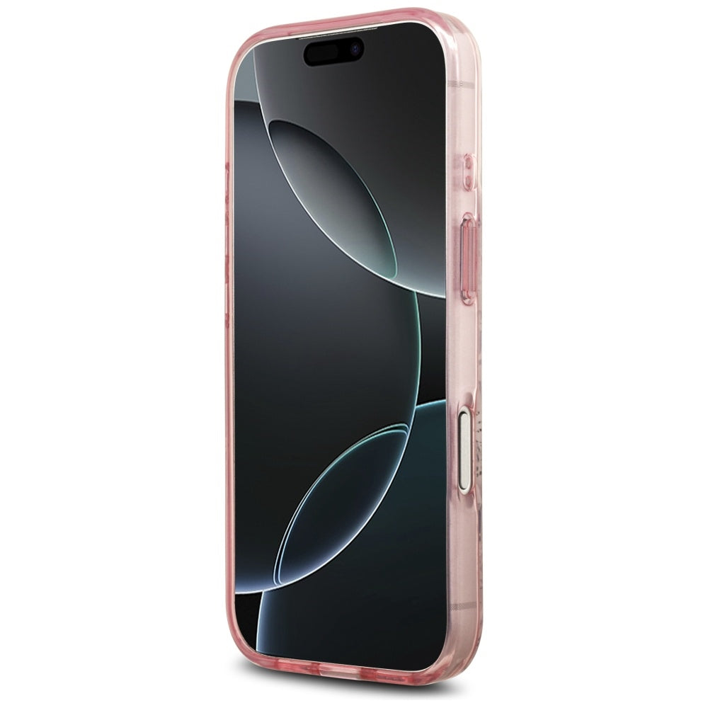 MagSafe-deksel for Apple iPhone 17 Pro Max, Guess, IML Flower & Tonal Circle, Rosa