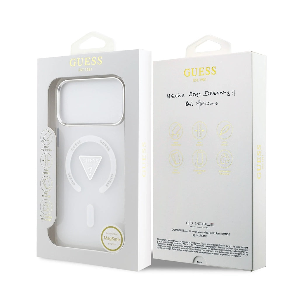 MagSafe deksel for Apple iPhone 17 Pro Max, Guess, IML Gradient Triangle Logo, Gjennomsiktig