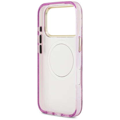 MagSafe-deksel for Apple iPhone 17 Pro Max, Guess, IML Metal Glitter Flowers Triangle, Lilla