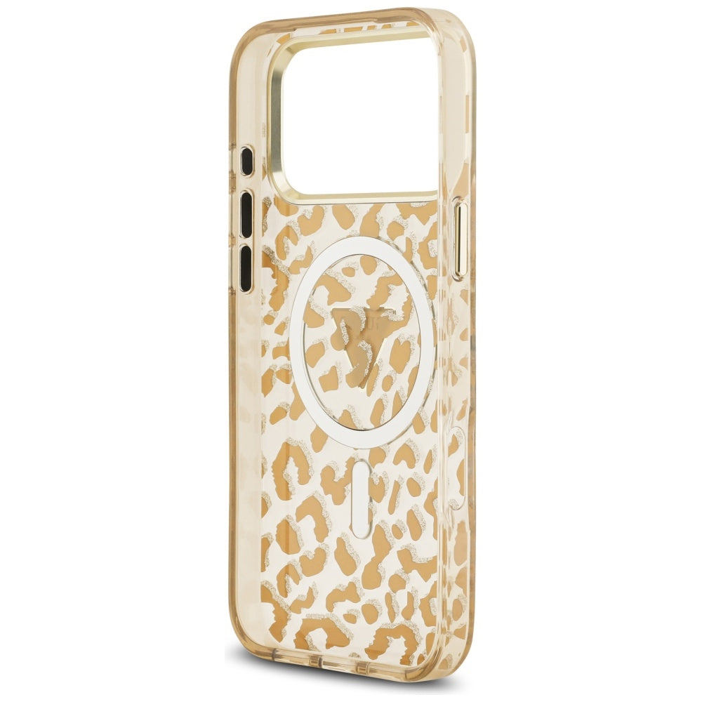 MagSafe-deksel for Apple iPhone 17 Pro Max, Guess, Leopard Glitter, Brun