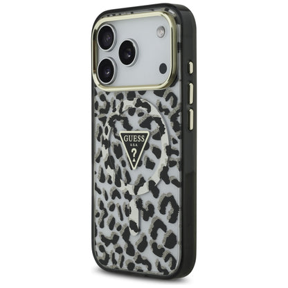 MagSafe-deksel for Apple iPhone 17 Pro Max, Guess, Leopard Glitter, Svart