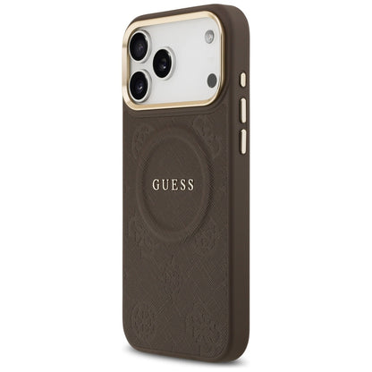 MagSafe-deksel for Apple iPhone 17 Pro Max, Guess, Peony Hot Stamp, Brun