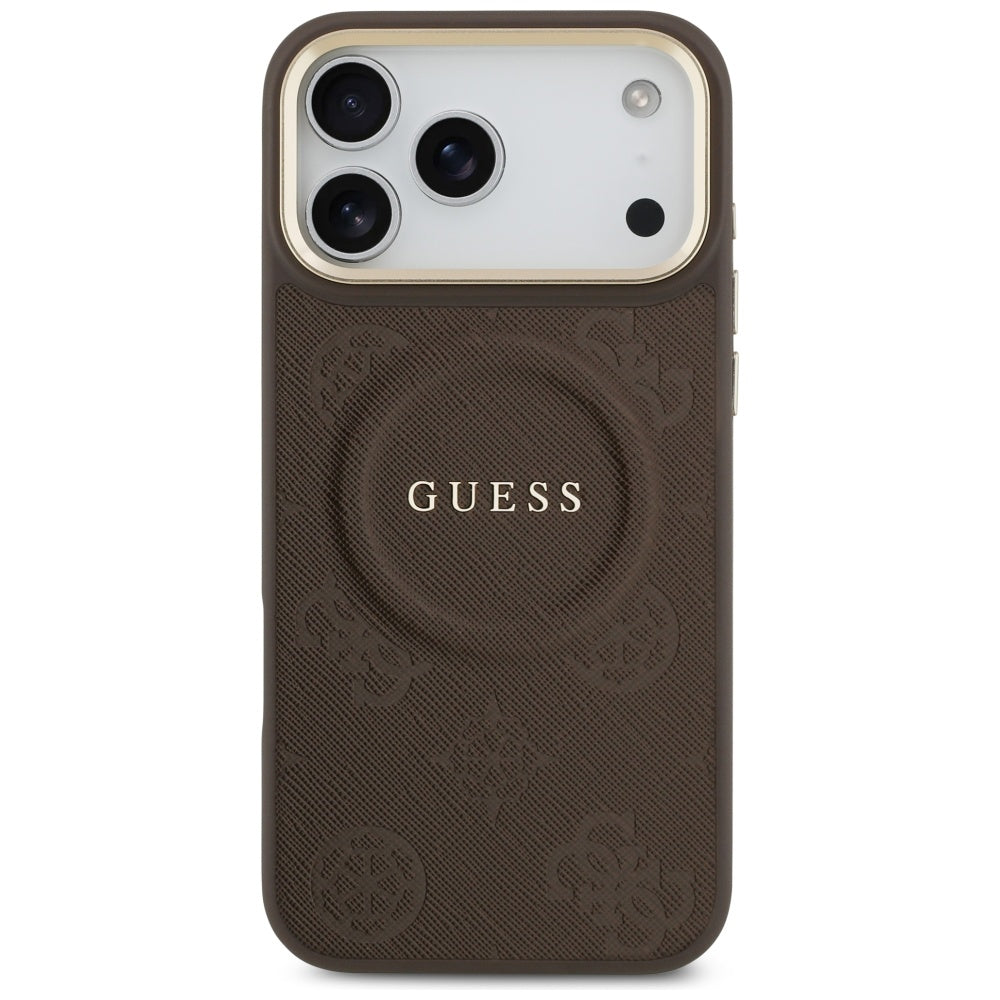 MagSafe-deksel for Apple iPhone 17 Pro Max, Guess, Peony Hot Stamp, Brun