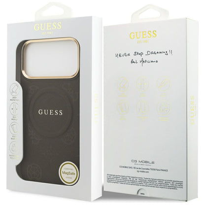 MagSafe-deksel for Apple iPhone 17 Pro Max, Guess, Peony Hot Stamp, Brun