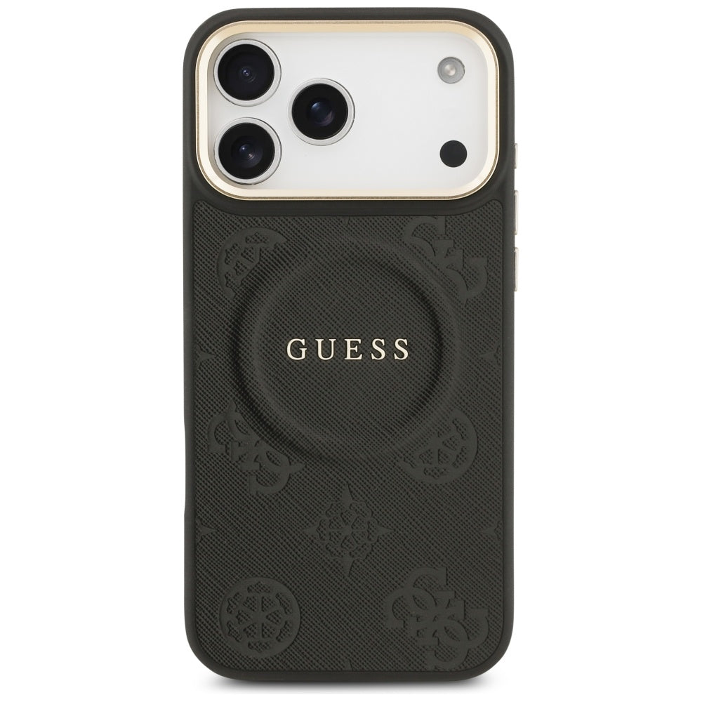 MagSafe-deksel for Apple iPhone 17 Pro Max, Guess, Peony Hot Stamp, Svart